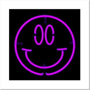 Neon Happy Face Posters and Art